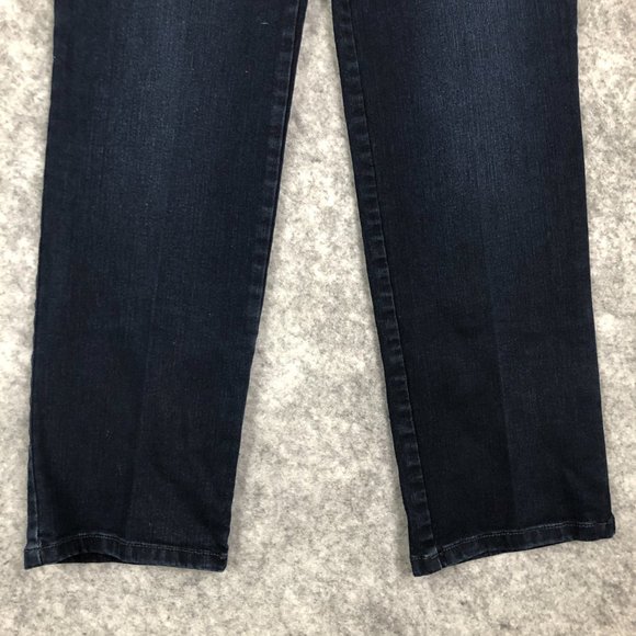 Gloria Vanderbilt Amanda Jeans Size 8S Womens Dark Wash Blue Distressed Hi Rise - Picture 2 of 11